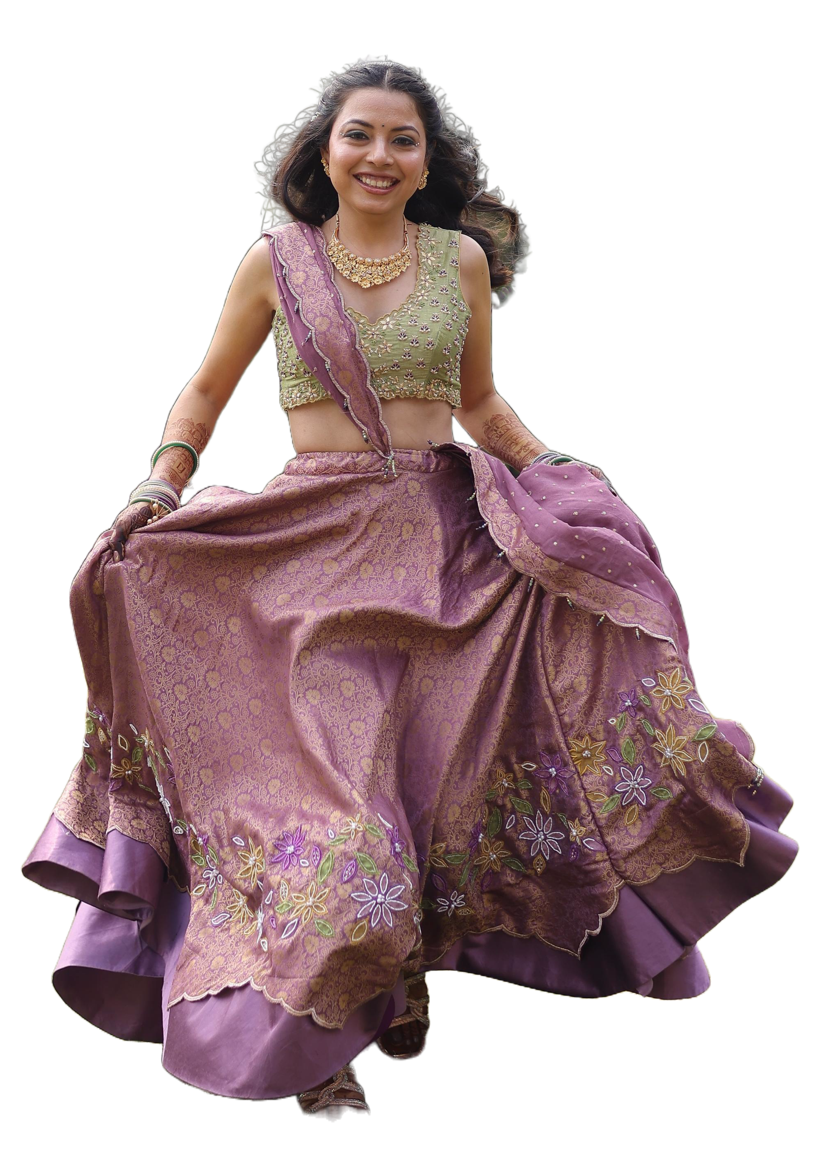 Dimpy Kapadia, Founder of Jiyaara Couture, wearing an elegant bespoke lehenga